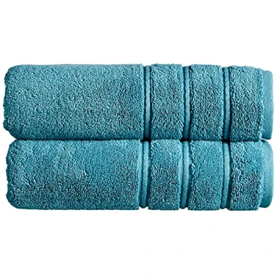 Image of Christy Antalya Large Bath Towels Set of 2 100% Turkish Cotton 600GSM Soft Plush Luxury Towel 70cm x 125cm Quick Dry Jade Teal