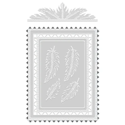 Image of Sweet Dixie Metal Cutting Dies Frame Set Borders and Feathers, Silver, SDD579