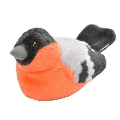 Image of Wild Republic 19498 13 16 cm Bullfinch with Real Bird Calls Plush Toy, Grey, Black
