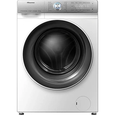 Image of Hisense WDQR1014EVAJM Freestanding 10 kg Front Load Washer Dryer Auto Dosing Steam Wash Big LED Touchscreen 1400 RPM kg/6 White Energy Rating E