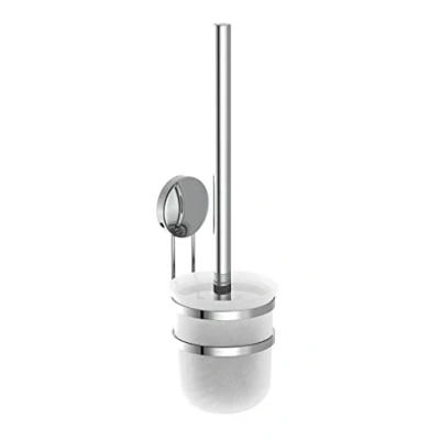 Image of EISL mounting, without drilling, wall, set, hanging, toilet brush holder, chrome, Stainless Steel Plastic, 37cm Höhe
