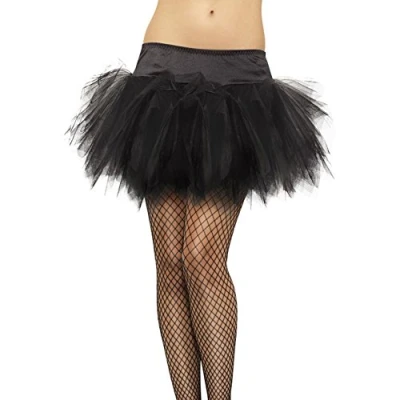 Image of Smiffys Tutu, Frilly, Black , Fever Tutu&#039;s &amp; Petticoats Fancy Dress, Acessories Dress Up Accessories