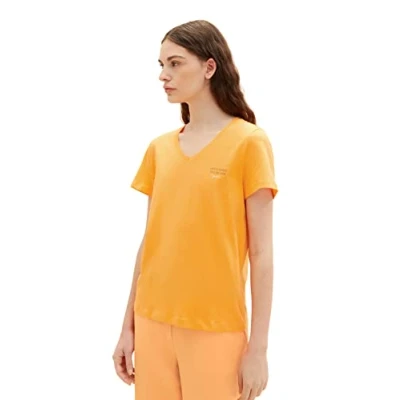 Image of TOM TAILOR Ladie&#039;s 1035853 T Shirt, 29751 Bright Mango Orange, XS