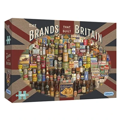 Image of The Brands that Built Britain 1000 Piece Jigsaw Puzzle Vintage Sustainable for Adults Premium 100% Recycled Board Great Gift Gibsons Games