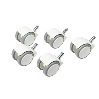 Image of Topstar Hard floor office chair castors set of 5 S&#039;Neaker roll diameter 50mm/pen size 10mm white/grey, made plastic