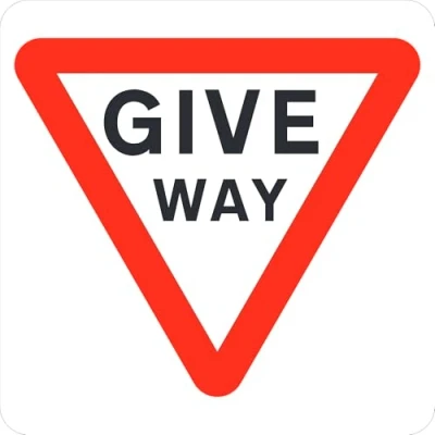 Image of Seco Give Way Traffic Sign, 450mm x 3mm Aluminium Composite