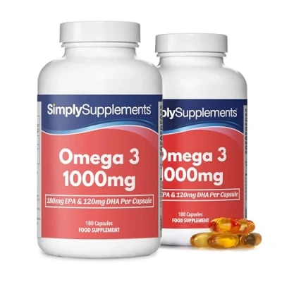Image of Premium Quality Omega 3 1000mg Pharmaceutical Grade Providing EPA &amp; DHA 360 Capsules in Total Manufactured The UK