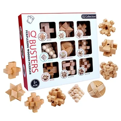 Image of Ameego 9Pcs/set 3D Beech Wooden Puzzle Children Brain Teaser Educational IQ Toys