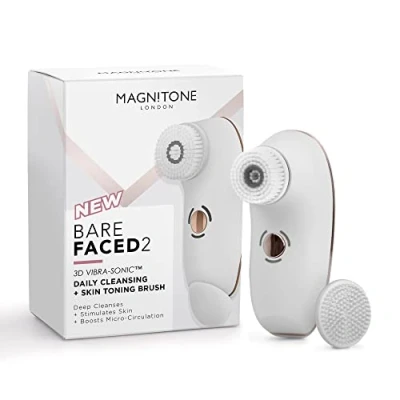 Image of Magnitone BareFaced 2, 3d Vibra Sonic, Daily Cleansing + Skin Toning Brush, Deep Cleanses Stimulates Boosts Micro Circulation