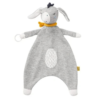 Image of Fehn FehnNATUR Donkey Baby Comfort Blanket with Organic Cotton Cuddly Toy Dummy Cloth for Newborns Ring Babies and Toddlers from 0+ Months