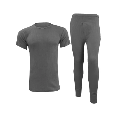 Image of 989Zé ENZO Thermal Underwear Set Long Sleeve Tops Johns T Shirt Winter Ski Wear Thermals Thml Shortsleeve Suit Grey L