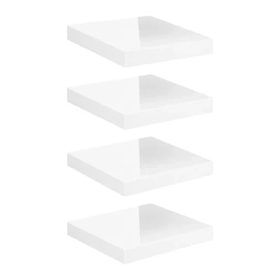 Image of eSituro Floating Shelf, Wall White High Gloss Mounted Storage Shelf for Bedroom/Living Room/Kitchen/Bathroom/Hallway, W30xD22.9xT3.8 cm