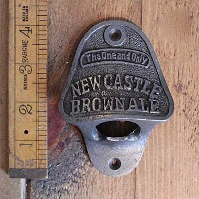 Image of Hardware for You LTD Newcastle Brown Wall Mounted CAST Iron Bottle Opener Fixing Screws Supplied