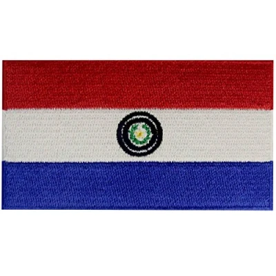 Image of Paraguay Flag Patch Embroidered Paraguayan AppliqueIron On Sew National Emblem