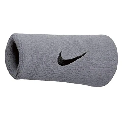 Image of Nike Unisex&#039;s Swoosh Sweatband, Matte Silver/Black, One Size