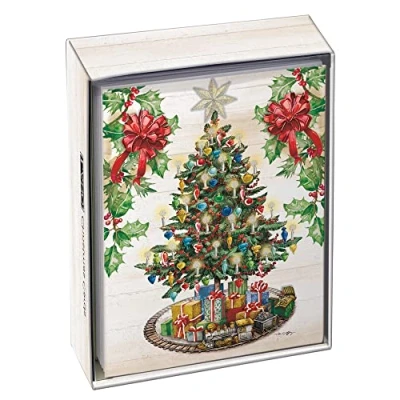 Image of Lang &quot;Vintage Christmas Luxe Cards by Tim Coffey, 8 with Matching Envelopes, Linen Embossed Paper Stock (1025106)