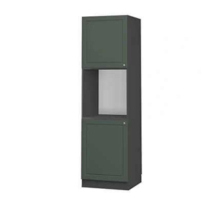 Image of Vicco Oven housing cabinet Fame Line, Green Gold Country House/Anthracite, 60 cm open