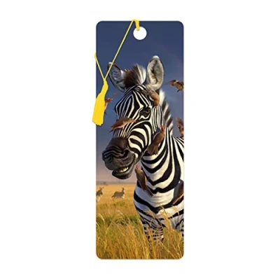 Image of 3D LiveLife Bookmark Jailbird from Deluxebase. A Zebra with lenticular Artwork Licensed Renowned Artist Jerry LoFaro
