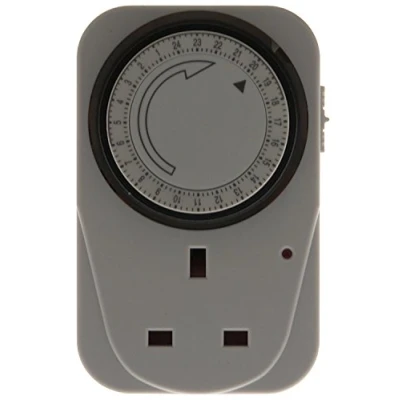 Image of STATUS Timer Switch 24 Hour Segment Light White UK Plug 24HT16
