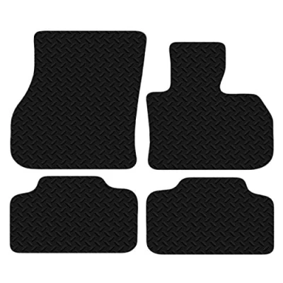 Image of Carsio Car Mats For Mini Countryman 2017+ 3mm 4pc Set Tailored Fit Rubber Floor Mat Complete Accessory Black Custom Fitted Anti Slip Backing, Heavy Duty &amp; Waterproof