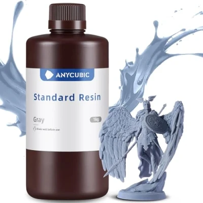 Image of ANYCUBIC Standard 3D Printer Resin, LCD UV 405nm Rapid Photopolymer Resin for 6K/8K/12K/14K Printers(1000g, Grey)