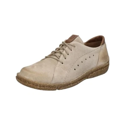 Image of Josef Seibel Neele 67 Ladies Beige Combi Leather Arch Support Lace Up Shoes
