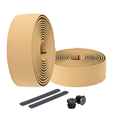 Image of BBB Cycling Bike Handlebar Tape Road Bike, Foam Grip Tape, Includes Plugs, Race Ribbon BHT 01, Golden Brown, 200 x 3 cm