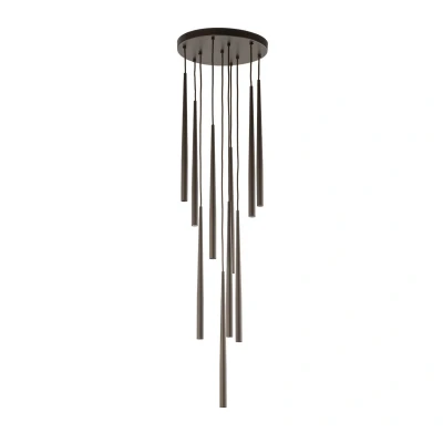 Image of Piano Cluster Pendant Ceiling Light Brown 10xG9