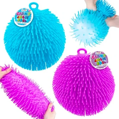 Image of abeec Giant Jiggy Ball Multipack, One Blue Stress Plus Purple Stressball, Sensory Toys And Fidget For Kids