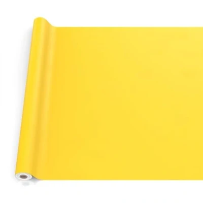 Image of ANRO Oilcloth Tablecloth, Washable, Oilcloth, Garden Outdoor, Indoor, 160 x 140 cm, Cut Edge, Yellow