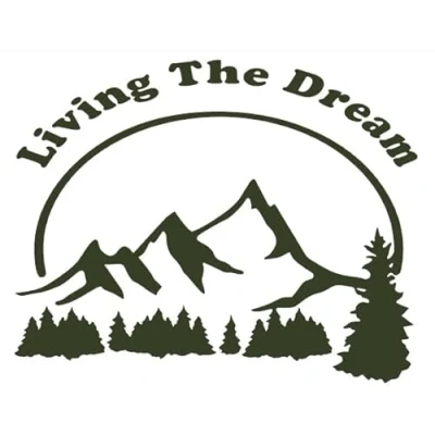 Image of 1st Class Designs 2 x Living The Dream 10 8 Inch Any Colour Funny Bumper Sticker Caravan Campervan Motorhome Car Van Decal Free P&amp;P Made In Yorkshire
