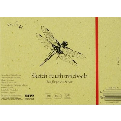 Image of SMLT with Model Set of 36/C Authentic Line Stitched 245X176 mm Authenticbook 80 GSM Cream Paper Sketch Pad 36 Sheets