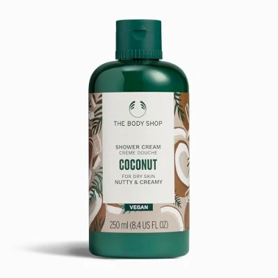 Image of The Body Shop Coconut Shower Cream (1x 250ml), Wash for Dry Skin, Gel with 91% Natural Origin, Vegan Care Sensitive Skin