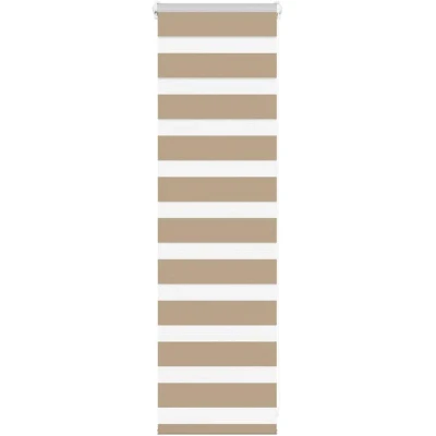 Image of vidaXL Zebra Blind Sand Brown 40x100 cm Fabric Width 35.9 Polyester