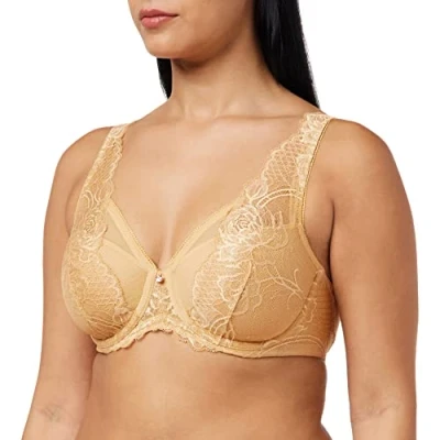Image of Triumph Women&#039;s Wild Peony Florale WP Bra, Golden Earth, 34D