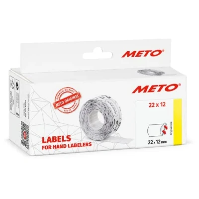 Image of Meto Labels for Hand Labelers (22x12 mm, Single line, 6,000 Labels, White, Permanently Adhesive, Meto, Contact, Sato, Avery, Tovel, etc.)