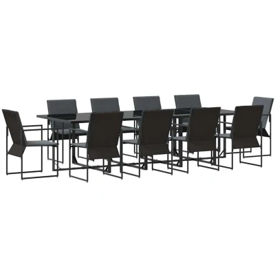 Image of vidaXL 15 Piece Garden Dining Set with Cushions Steel and Textilene