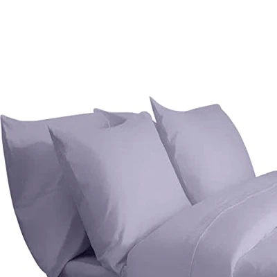 Image of Belledorm 100% Brushed Cotton Flannelette Housewife Pillow Cases, Heather, Pair