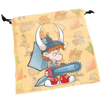 Image of Steve Jackson Games Munchkin Dice Bag Large Drawstring 7 x Printed Fabric Holds over 100 RPG Roleplaying Tabletop Adventure Game