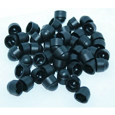 Image of M5 8mm 20 PCS Black Plastic Dome Hex Head Bolt Nut Protection Caps Cover Hexagon