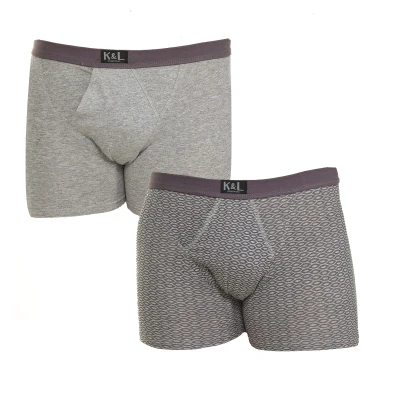 Image of Kisses&amp;Love Mens Pack 2 Basic Open Boxers KL2011 man Grey Size 2XL