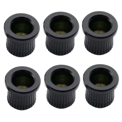 Image of Musiclily Pro Big Lip Style Guitar String Through Body Ferrules for Tele Telecaster/Hardtail Strat Electric Guitar, Black (Set of 6)