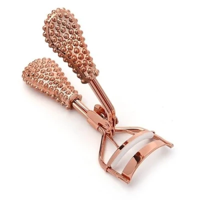Image of Beauty+ Eyelash Curler, Applicator,Stainless Steel with Silicone Pad, for Perfect Curling and Applications, Professional Curlers (Rose Gold Beads)