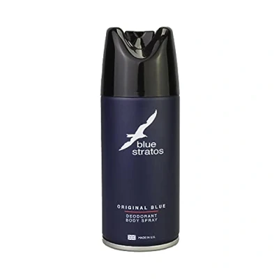 Image of Blue Stratos Mens Gents Body Spray Deodorant Original 150ml 3 Pack