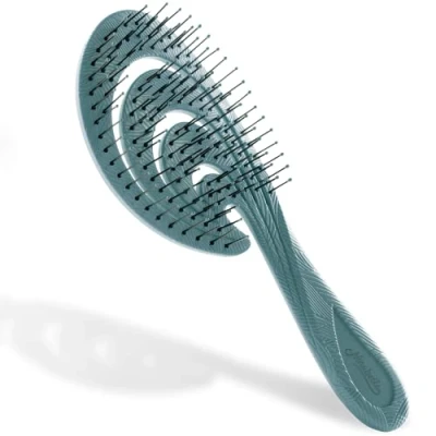 Image of Ninabella Organic Detangling Hair Brush for Women, Men &amp; Children Does not Pull on Straightening Brushes Straight, Curly Wet Unique Wave Hairbrush Teal