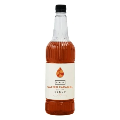 Image of Simply Salted Caramel Syrup, Vegan &amp; Nut Free Flavoured Syrup for Coffee, Cocktails Baking (1 Litre)