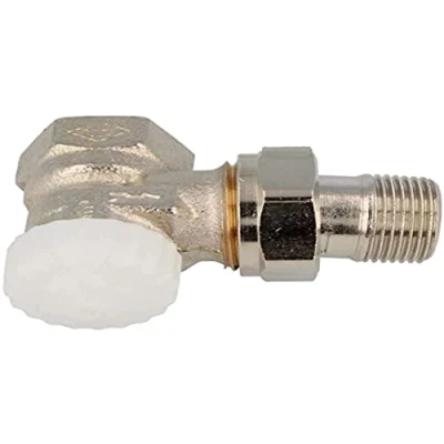 Image of TA Heimeier V exakt II 3711 02.000 Thermostatic Angled Valve Body 1/2 Inch 0.86 KVS Nickel Plated Gunmetal