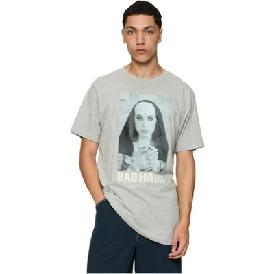 Image of Mister Tee Men&#039;s Mt1282 Bad Habit T Shirt, Heather Grey, L