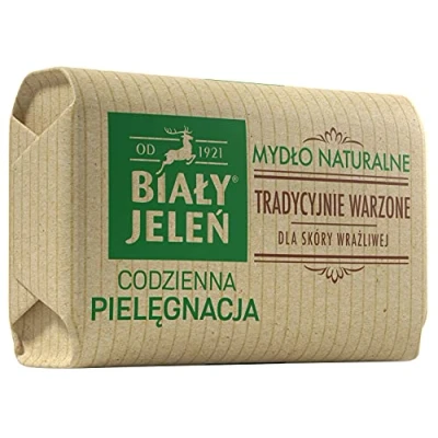 Image of BIALY JELEN PREMIUM Hypoallergenic bar soap with flax 100g (wrapper)