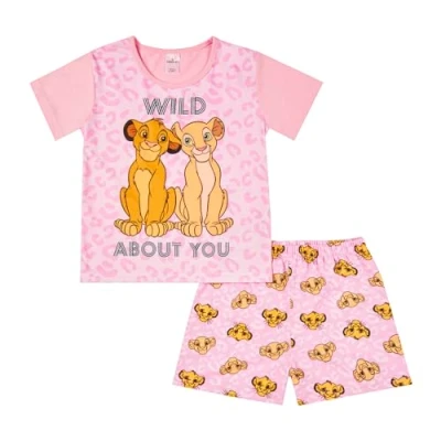 Image of Disney Lion King Girls Pyjamas, Simba Pjs Set, Official Merchandise 4 5 Years Pink